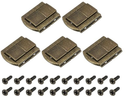 sourcing map 5Pcs Toggle Catch Lock, 1.22 x 0.98 (LxW) Zinc Alloy Hasp Lock Latch Clasp for Jewelry Box Wooden Case Toolbox, Bronze