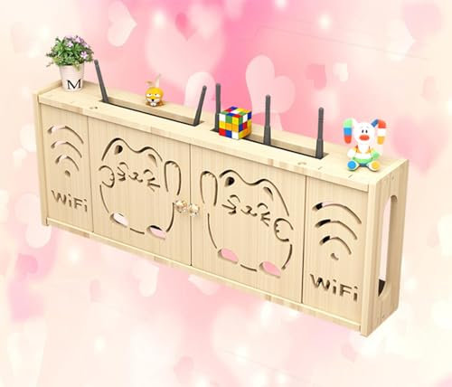 Wifi Router Storage Shelf Wifi Router Bracket Wall Hanging Wifi Router Hider Box Wall Mount Storage Box,B-71x28cm