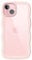 JETech Cute Case for iPhone 15 6.1-Inch, Wave Frame Curly Shape Shockproof Phone Cover for Women and Girls, Clear Hard PC Back (Pink)