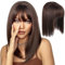 Echthaar Topper Top Haarteile Clip in Pony Haarverlängerung Haarteil, Clip in Fransen Fringe Bangs Verlängerung Haarteil Extensions Bangs natürliche Fringe Dünn Bang für Frauen Mädchen, Braun