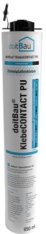doitBau KlebeCONTACT PU-Schaum 850ml Profi Dämmplattenkleber Montageschaum Bauschaum, Verfüllen Kleben Abdichten, Schalldämmend u. Wärmedämmend, gering expandierend