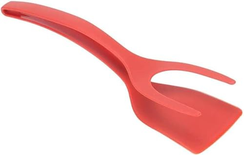 COJJ-Spatule à œufs au plat | Spatule anti-adhésive 2 en 1 avec pince alimentaire | Spatule à œufs en silicone | Spatule à œufs en silicone antiadhésif | Outil de cuisine polyvalent pour retourner