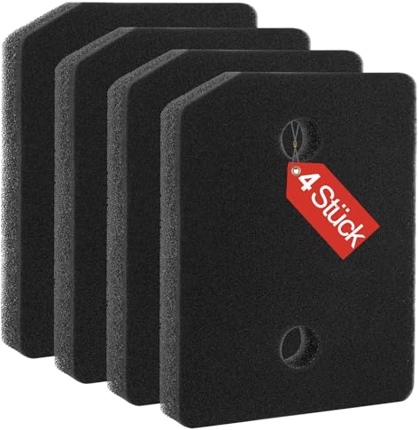 KYYLZ 4 Stück Filter für Miele T1 9164761 Trockner Wärmepumpentrockner,Fein-Grob 207 x 157 x 30mm Sockelfilter Schwammfilter Filtermatte,Ersatzteile Fusselfilter Schaumstoff Sponge