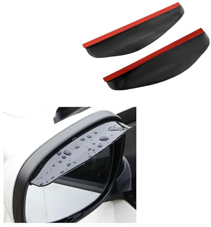 Kompatibel für BMW 1er F20 2012-2018, 2 Stück Auto-Rückspiegel, Regen-Augenbrauen-Visier, Auto-Seitenspiegel, Regenbrett, Schild, Styling-Dekoration,A Black