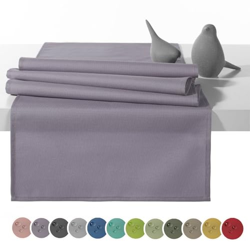 heimtexland Outdoor Tischläufer Garten Tischdecke 45x145 Tischdeko wasserabweisend wetterfest UV-beständig Typ551 Dunkelgrau