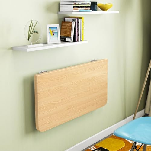 Willonin Wandklapptisch, klappbar, schwimmend, Wandtisch, klappbar, aus Holz, Esstische, multifunktional, Küchentisch (60 x 30 x 1,6 cm, Walnuss)