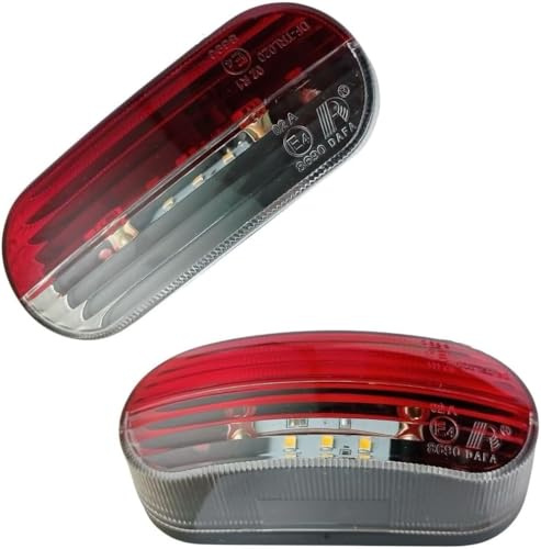 2 Luci di Posizione Laterali a LED, Luci di Posizione, Luci di Delimitazione, Rosse, Bianche, Set, Sinistra, Destra per Auto, Camion, Roulotte, Camper, 12 V 24 V Omologazione E