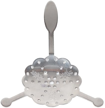 Absinthe Strainer Absinthe Spoon Absinthe Spoon Accessories Absinthe Ritual Kit Absinthe Spoon Set for Cocktail Absinthe Glass Cup Bar Ritual Home Silver Color (Plum Absinth Spoon)