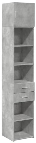 vidaXL Hochschrank Schmal Betongrau 40x42,5x225 cm Holzwerkstoff, Hochschrank schmal, Schrank hoch, Seitenschränke, Schrank schmal, Seitenschrank