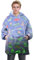 KIVEE Tragbare Decke mit Kapuze, Dinosaurier, übergroße Fleece-Sweatshirt-Decke mit riesiger Tasche, leuchtet im Dunkeln, Dino-Kapuzendecke für Erwachsene, Dinosaurier-Geschenke für Männer