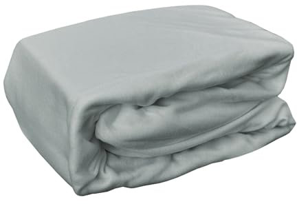 Mojawo Kuschlig weich! Mikrofaser Fleece Spannbetttuch Betttuch Bettlaken Laken Allergiker geeignet 100x200cm, Farben:Grau