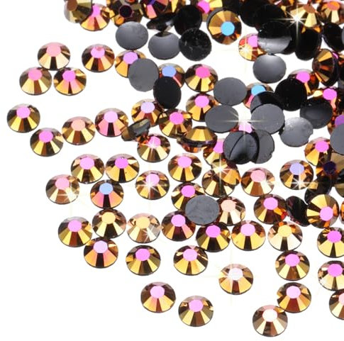 sourcing map 6000 Pcs Golden Rose Resin Flatback Rhinestone SS16 4mm Resin Non Hotfix Rhinestones for Crafts DIY Design, Tumblers, Clothes, Makeup, Nail Art
