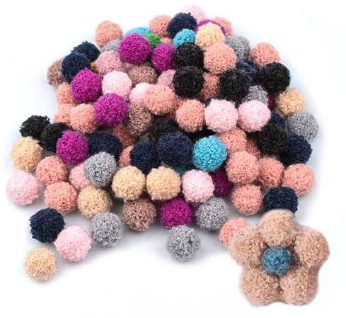 200 Stück 2cm Pompons,Pompons zum basteln Bunte Pompons Mini Flauschigen Plüsch Bälle Pom Pom Set,Bunte Pompons zum Basteln,für DIY Kreative Handwerk Heimdekorationen