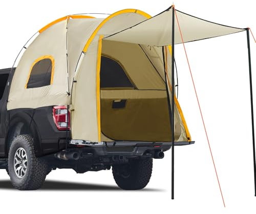 Pickup-LKW-Zelt mit Vorzeltschirm, wasserdichtes PU5000 mm Oxford für 1,8-1,8 m LKW-Bett für Camping, Reisen, Outdoor-Aktivitäten für Chevy Silverado, Dodge Ram, Ford F-Serie, GMC Sierra, Titan