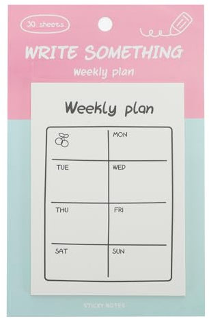 CAPASTEC Neuartige Memo-Pads, Wochenplan Haftnotizen, Kleine Haftnotizen, Haftnotizen für Büro und Zuhause, Pink Grün Weiß