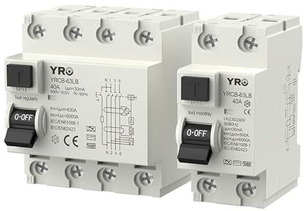 KRIECK Disjoncteur Disjoncteur différentiel à Courant résiduel de Type B RCD 2P 4P 40a 63a 30mA 300mA Rail Din 220V 400V(4P 300mA,40A)