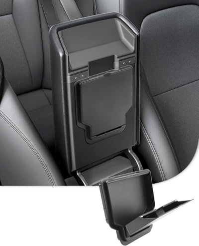 LFOTPP for Tesla Model Y Juniper 2025 2026 & Model 3 Highland 2024 2025 One-Touch Hidden Storage Box, Center Console Organizer Secret Compartment Armrest for Model 3/Y Accessories