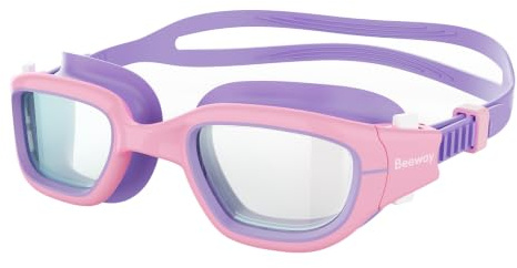 BEEWAY Kids Swimming Goggles for Boys Girls Age 6-14 Anti Fog & Leak Proof
