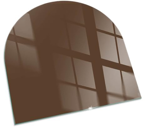 Funkenschutzplatte für Kamin 100x100 cm Dekorative Glasbodenplatte Glasboden Hitzeschutz Halbrund Schutzplatte Hartglas Elegantes Design Stilvollem Motiv - Farbe Braun
