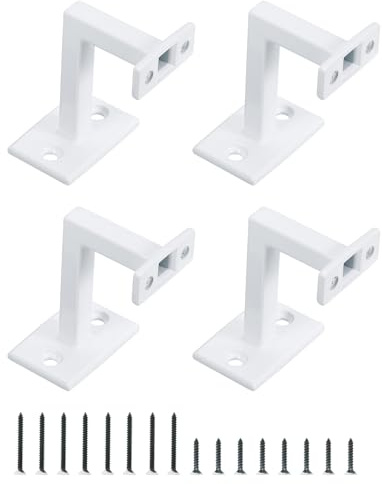 QUARKZMAN 4Stk Handlauf Halterungen Handlauf Halter Klammern Weiß | Wand Aufhänger Zubehör, Quadratisch, Für Treppe Stair