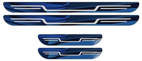 KUANDEDIAN pour BMW X3 E83 2005-2010 Protection de Seuil Porte Voiture en Acier Inoxydable Anti-Rayures Plinthes DéCoratives Pédale Bienvenue Accessoires,D/Blue