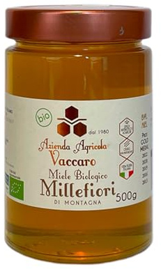 Apicoltura - Miele Millefiori 500g Crudo – No Pastorizzato | Artigianale Italiano in Basilicata | Made in Italy – Alta Qualità