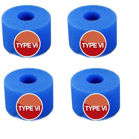 Paquete de 4 esponjas de filtro de espuma de repuesto para accesorios de piscina Intex, filtro de espuma reutilizable para modelos Intex tipo I/II/VI/D (paquete de 4)