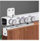 Robustes Taschentür-Hardware-Kit – Silberfarbene Aluminium-Schienen mit Absenkautomatik, Wand-/Deckenmontage, 1,9 m Scheunentür-Schienensystem