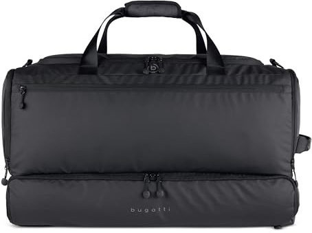 bugatti Universum 2in1 Reisetasche & Rucksack aus Polyester, Weekender und Daypack, schwarz