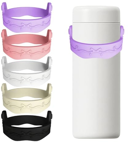 5Pcs Water Bottle Handle Silicone Water Ring Sling Bottle Carrier for Travel and Outdoor Use Secure Grip Lightweight Compact