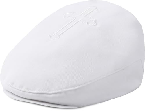 AGJ Baby Boys Baptism Hat Christening Dedication White Cap 6-12Months