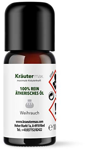 NEU! Kräutermax Weihrauch ätherisches Öl | Weihrauch ätherisches Öl für Diffuser, Sauna und vieles mehr | Duftöl Weihrauch | Naturreines ätherisches Öl aus der Weihrauch Pflanze | 1 x 10 ml