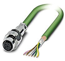 PHOENIX CONTACT SACCEC-M12FSB-5CON-M16/2.0-900 Bussystem-Einbaubuchse, Interbus, 5 Ppolig, M12, Geschirmt, B Kodiert, Vorderwund/Schraubmontage mit M16-Gewinde, Positionierbar, 2m Buskabel