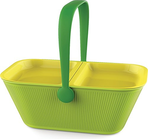 Alessi Korb PetNic, grün, L 36cm, B 24cm, H 13cm