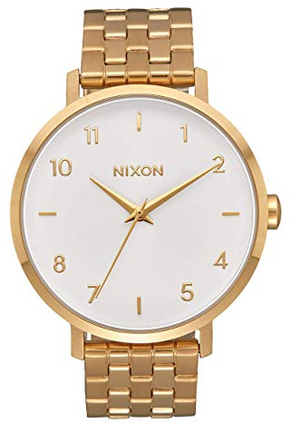 Nixon Damen Analog Quarz Uhr mit Edelstahl beschichtet Armband A1090-504-00