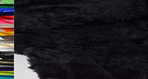 StoffBook BÄRCHENFELL TEDDYFELL FELL STOFF FELLIMITAT STOFFE METERWARE, D106 (Schwarz)