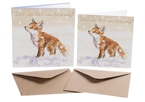 Wrendale Designs by Hannah Dale - „Let It Snow“ - Weihnachtskarten-Schachtelset - 8 Stück