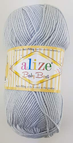 Alize 5 x 100g Strickgarn Baby Best Uni, Antipilling türkische Wolle (224)