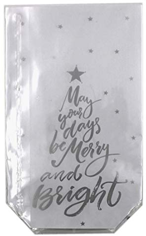 10 Stück Folien-Geschenkbeutel ~ May Your Days..~ Weihnachten transparent 14,5x23,5cm ~ für Kekse, Pralinen