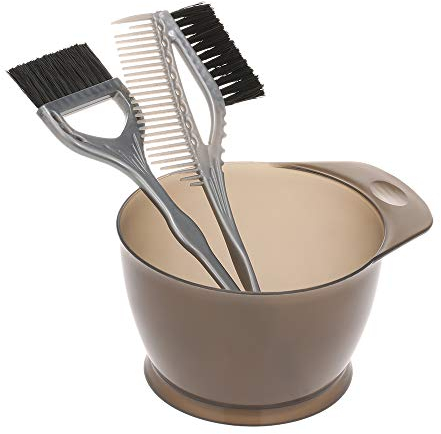 Anself s 3-teiliges Haarfärbe-Set, 3 Stück/Set Kunststoff-Haarfärbe-Färbepinsel, Kamm, Schüssel, Haarfärbe-Set, Haarfarben-Rührschüsseln, Friseur-Styling-Werkzeuge