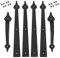 Homode Kit de quincaillerie pour charnières de porte de garage décoratives à vis | Métal | Noir | Style lance (4 charnières + 2 poignées)