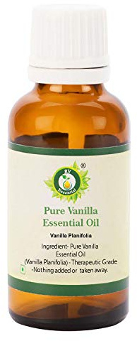 Aceite esencial de vainilla | Vanilla planifolia | Para Fragancia | Para masaje | Para pelo | Para la piel | 100% natural puro | Vanilla Essential Oil | 100ml | 3.38oz By R V Essential