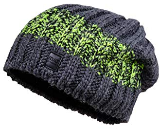 maximo Jungen Beanie-Mütze, mittelgraumel./neongrün, 51/53