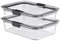 Rubbermaid Brilliance Glass Storage Lebensmittelbehälter für 8 Tassen mit Deckel, 2er-Pack (insgesamt 4 Stück), Glas, Transparent, Set of 2 (8-Cup), 2