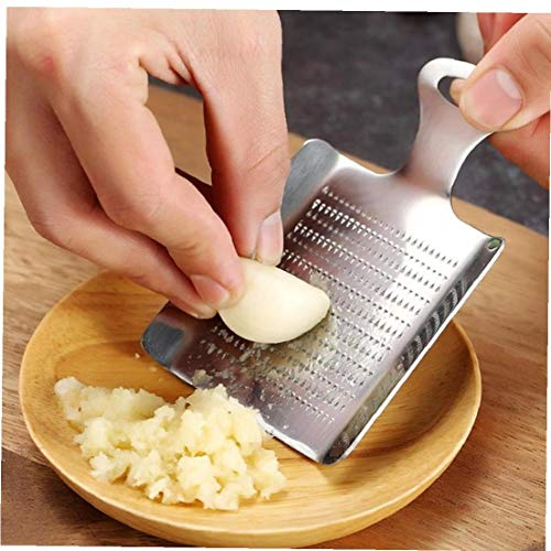 AMOYER Edelstahl-Ingwer Reibe Knoblauchpresse Ingwer Wasabi Crusher Küche Schleifwerkzeuge für Ginger Knoblauch Küchenhelfer