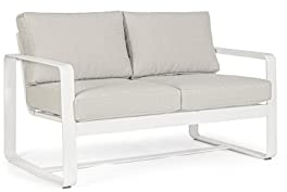 Zweisitzer Outdoor-Sofa Weiß MERRIGAN 134x78x h84 cm