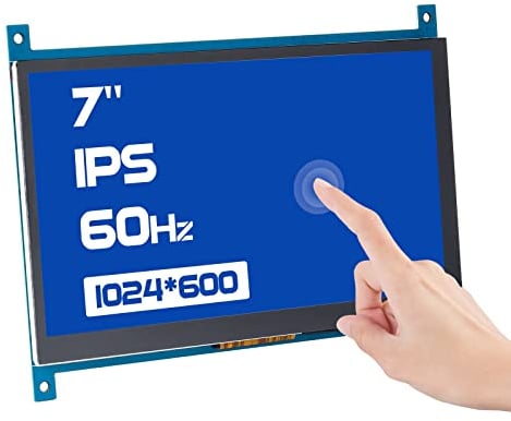 SUNFOUNDER Raspberrry Pi 4 Touchscreen HDMI 7 Zoll 1024×600 LCD-Bildschirm mit kapazitivem Display für Raspberry Pi5 4B,3B,2B und 1 Modell B +,Windows