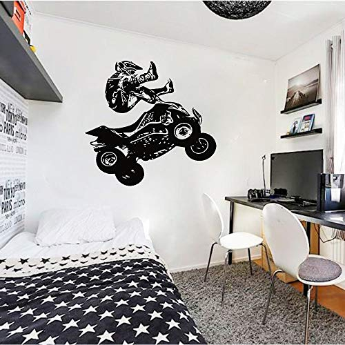 NSRJDSYT Quad Bike Wandtattoo Quadricycle Race Motorsport Fahrer Sport Art Vinyl Aufkleber Teenager Schlafzimmer Spielzimmer Home Decor 74x77cm