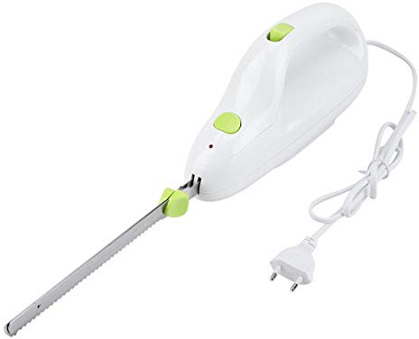 Brrnoo Couteau Électrique Polyvalent - Dentelé en Acier Inoxydable pour Pain, Viande, Fromage et Aliments Surgelés