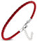 ZENSE - Rotes Lederarmband für Männer, verstellbar durch Verlängerung ZB0377